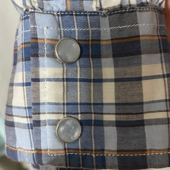BULLHEAD WESTERN-SHIRT MENS SIZE XXL BLUE PLAID PEARL SNAP BUTTONS 100-% COTTON - Picture 8 of 12